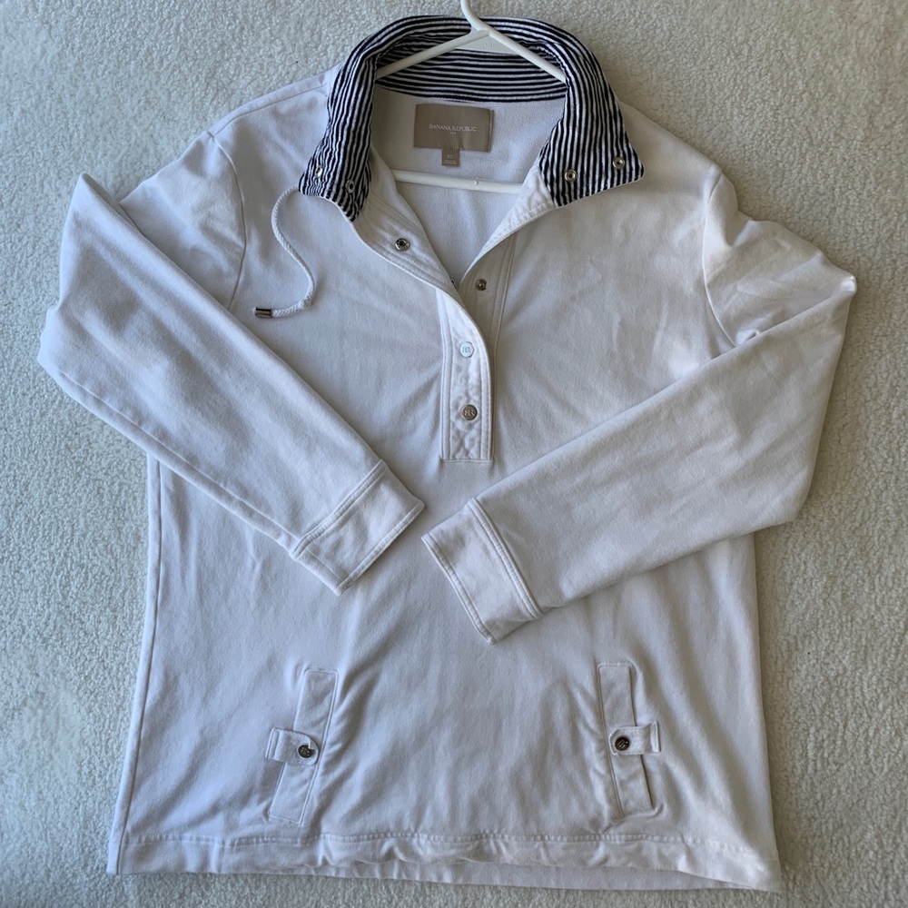 1/4 Pull Over Nautica Banana Republic White/Navy